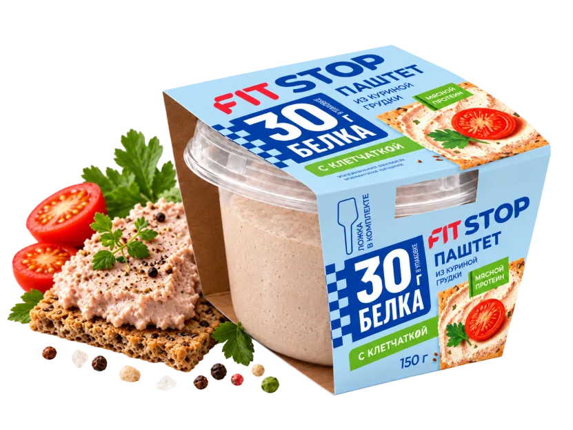 Паштет Fit Stop из куриной грудки, 30 г белка, 150 г